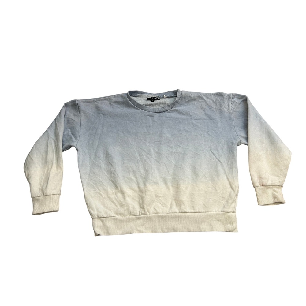 L.A.‎ Hearts Ombre Sweatshirt Womens Small Blue Cream Excellent Dip Dye Fleece